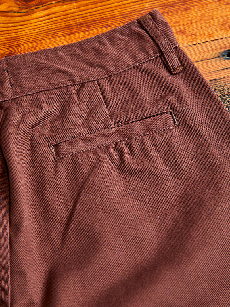 Work Pant in Brown Twill