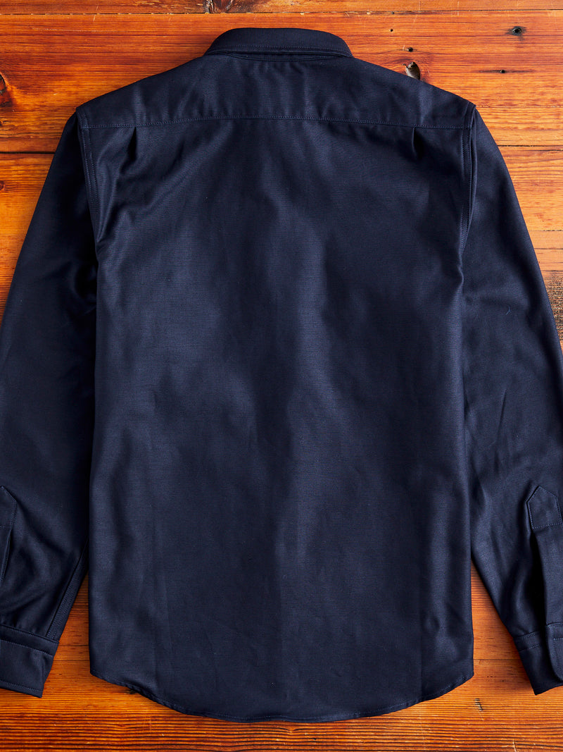 Drover Overshirt in Navy Sateen