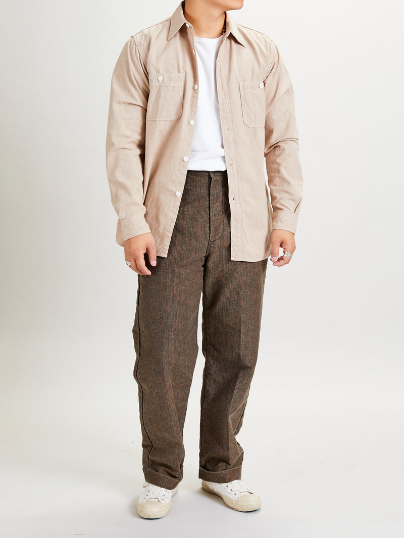 Farmer Moleskin Herringbone Trouser in Charcoal