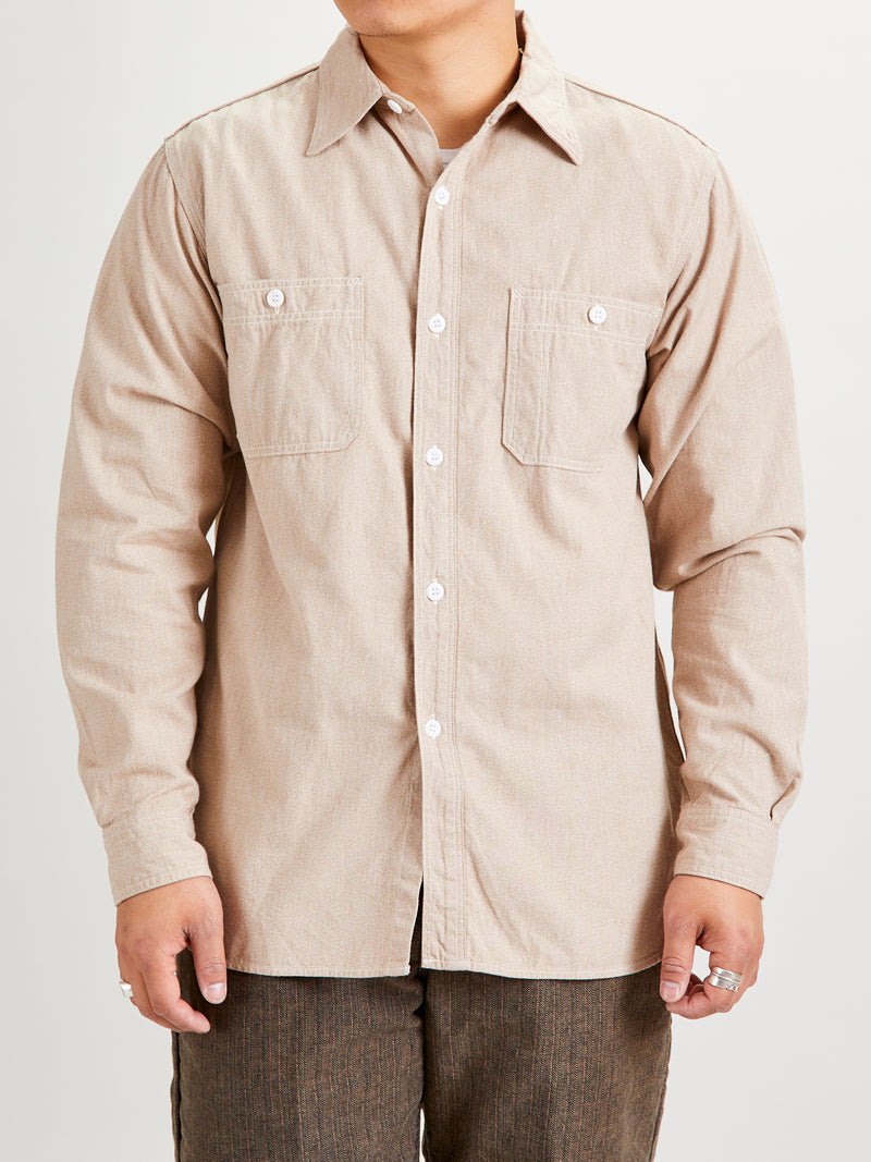 Archaic Chambray Work Shirt in Covert Beige