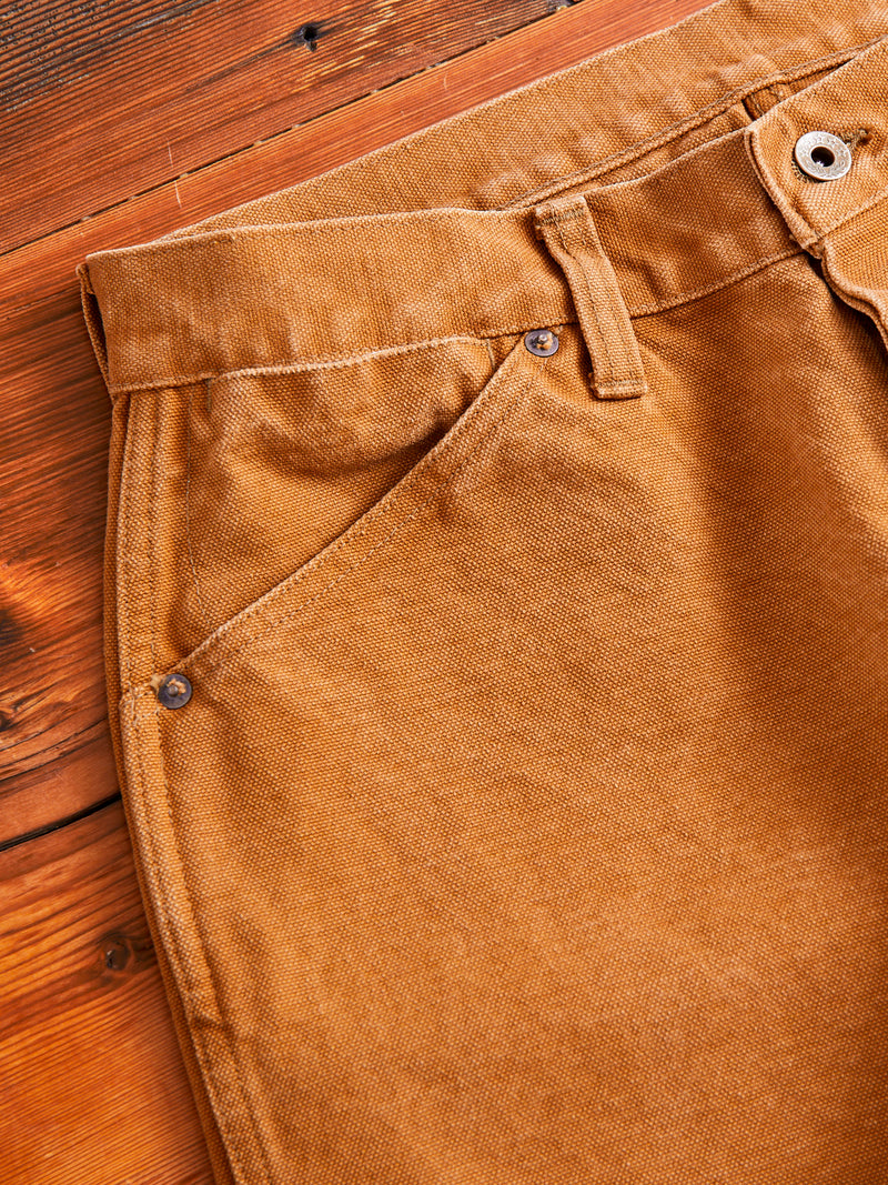 Heavy Canvas Cinch Back Work Pants in Brown