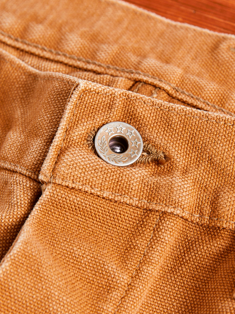 Heavy Canvas Cinch Back Work Pants in Brown