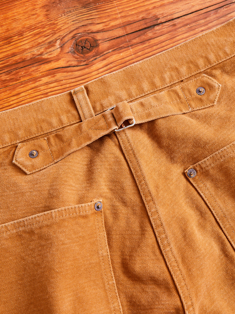 Heavy Canvas Cinch Back Work Pants in Brown