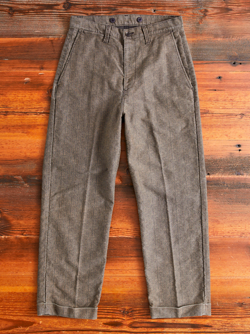 Farmer Moleskin Herringbone Trouser in Charcoal