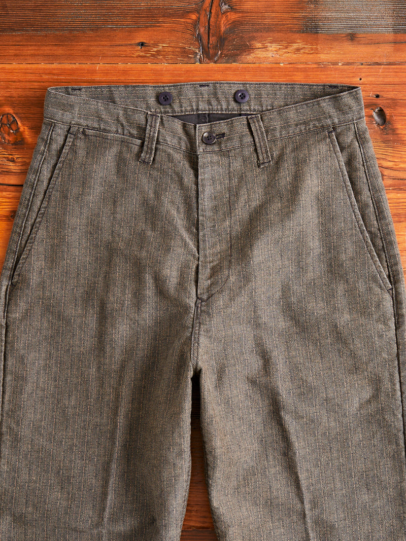 Farmer Moleskin Herringbone Trouser in Charcoal