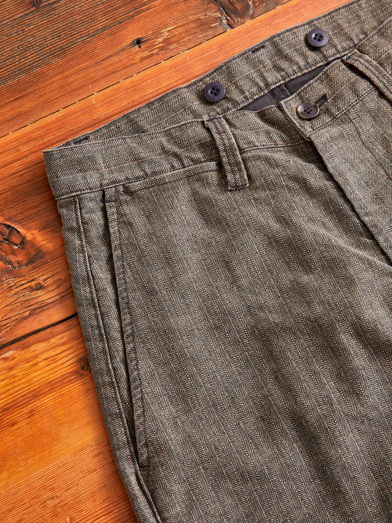 Farmer Moleskin Herringbone Trouser in Charcoal