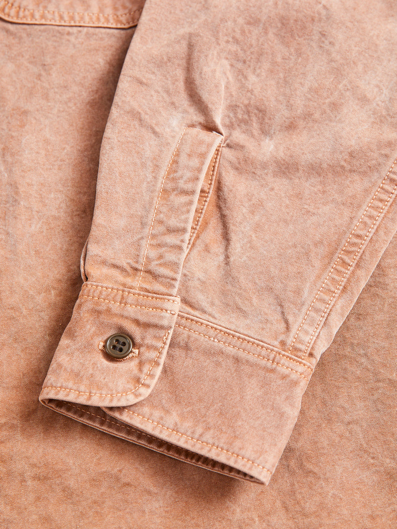 Old Japanese Twill Work Shirt in Pigment-Dyed Brick