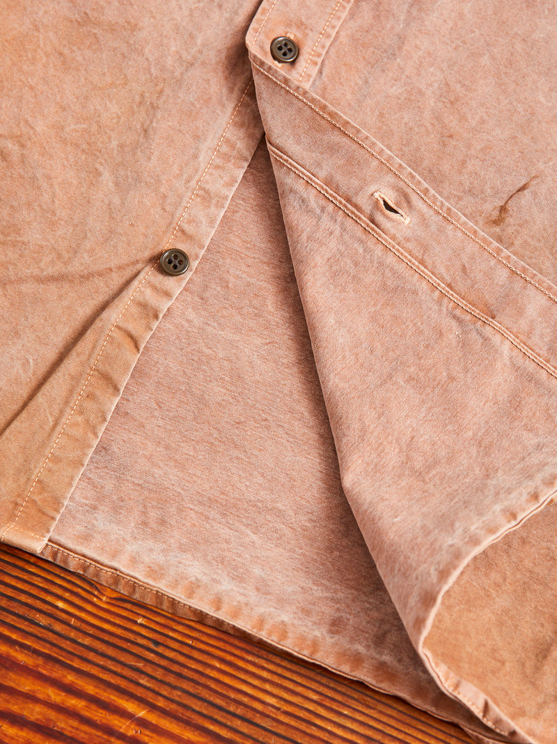 Old Japanese Twill Work Shirt in Pigment-Dyed Brick