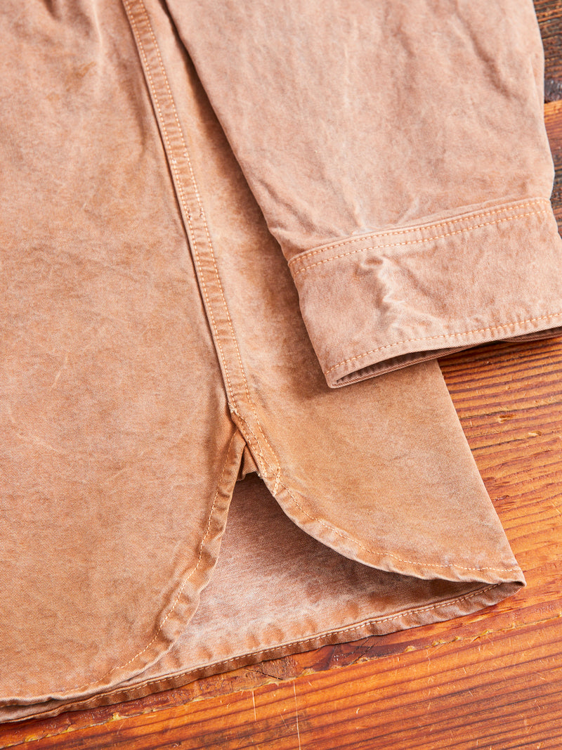 Old Japanese Twill Work Shirt in Pigment-Dyed Brick