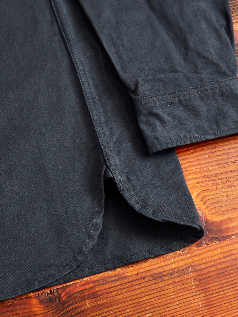 Old Japanese Twill Work Shirt in Ink Black