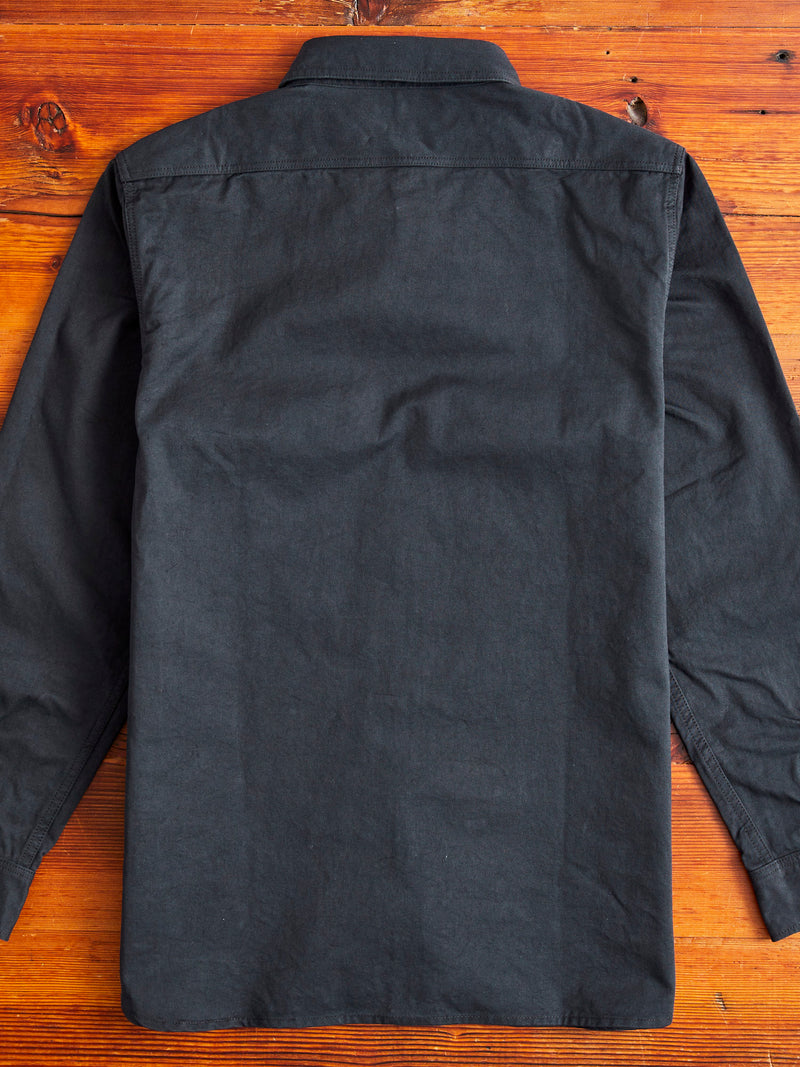 Old Japanese Twill Work Shirt in Ink Black