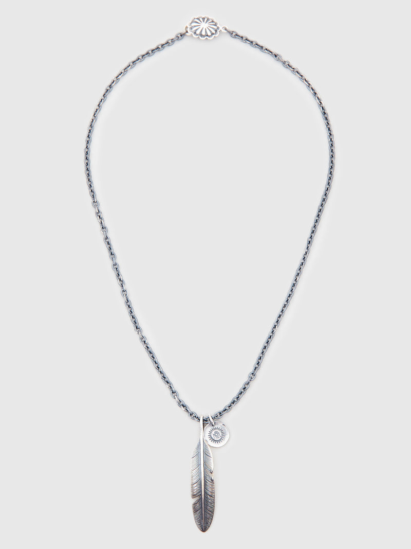 Pherrow's x Peace Feather Necklace in Silver