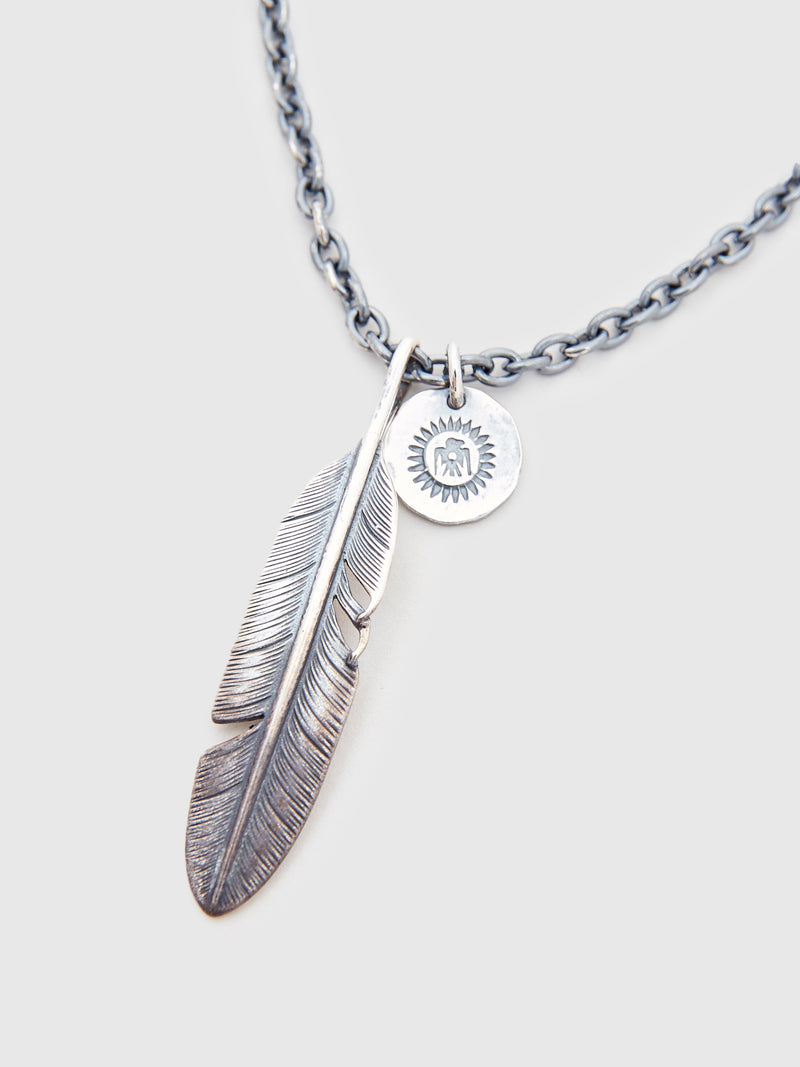 Pherrow's x Peace Feather Necklace in Silver