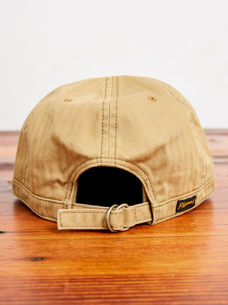 Herringbone Work Cap in Beige