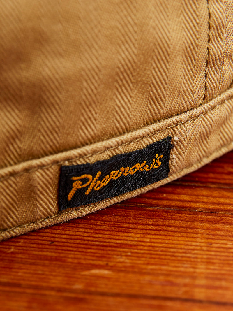 Herringbone Work Cap in Beige