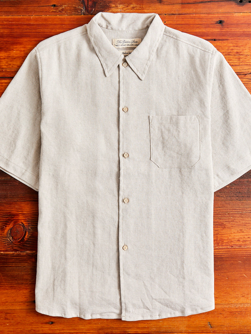 Wonder Linen Short-Sleeve Shirt in Beige