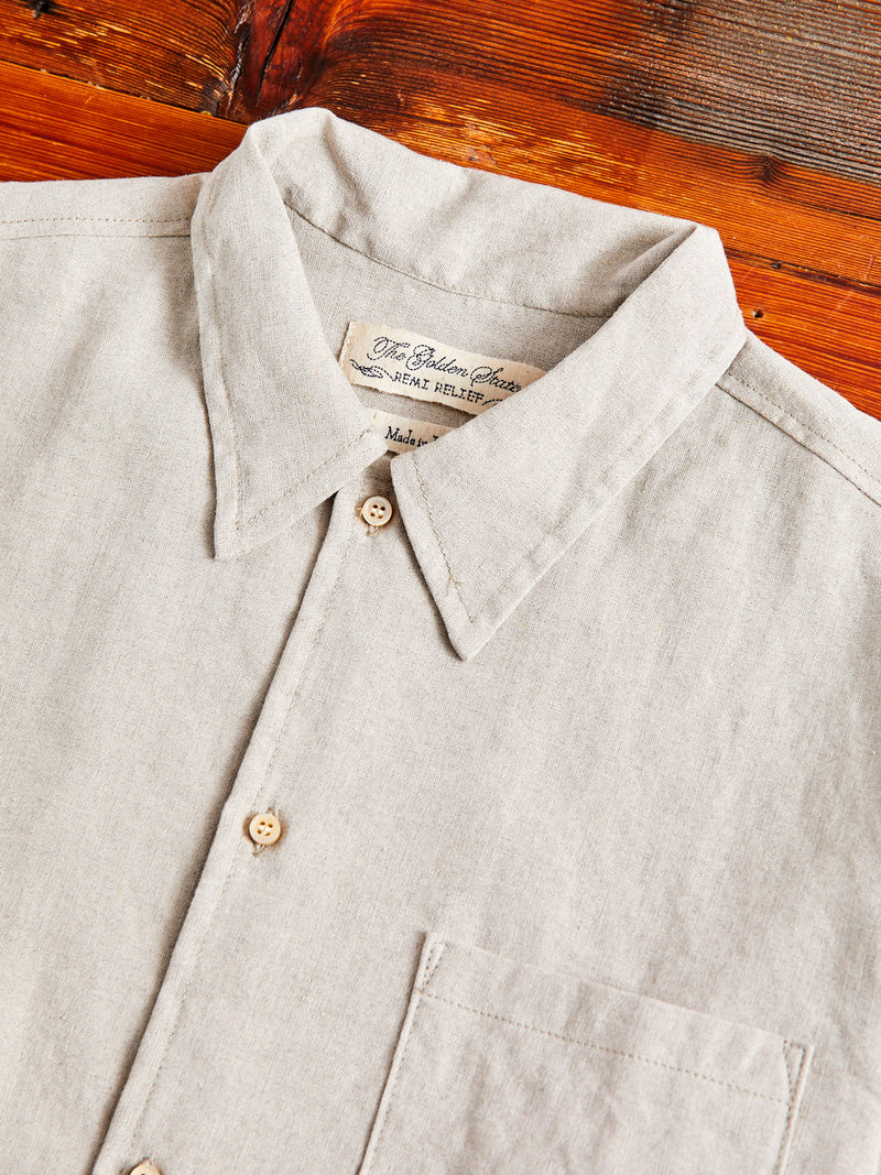 Wonder Linen Short-Sleeve Shirt in Beige