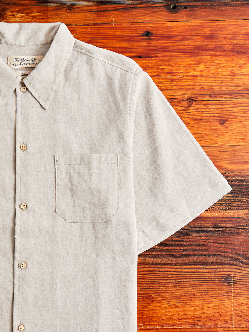 Wonder Linen Short-Sleeve Shirt in Beige