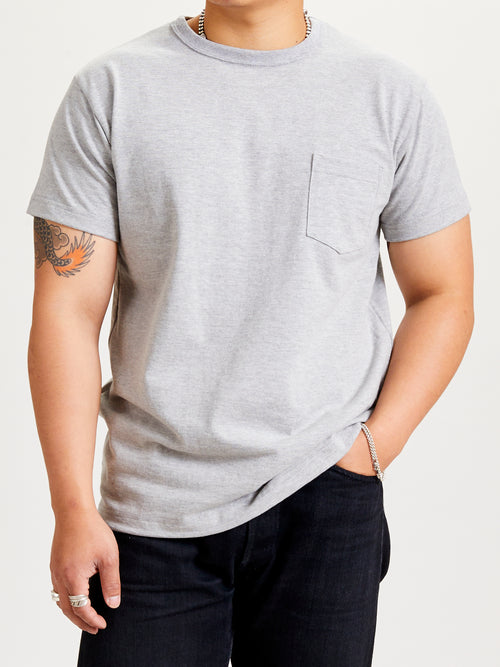 2-Pack Heavyweight Pocket T-Shirts in Heather Grey