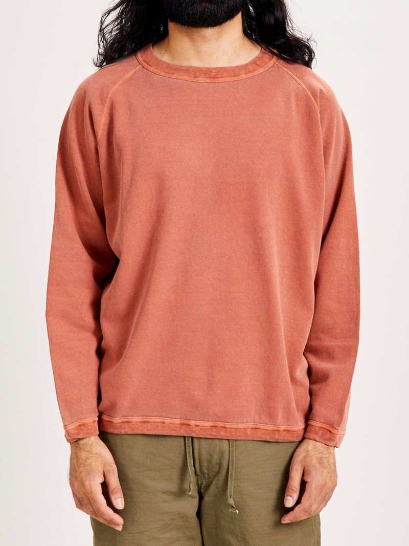 Pigment Dyed French Terry Sweatshirt in Brick Red