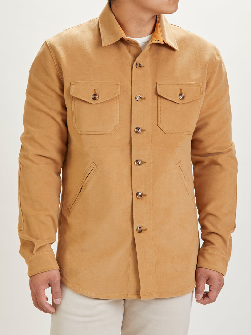 Crissman Overshirt in Camel Moleskin