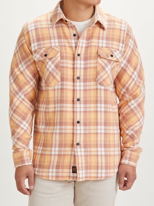 Bryson Flannel Shirt in Sunfaded Ochre