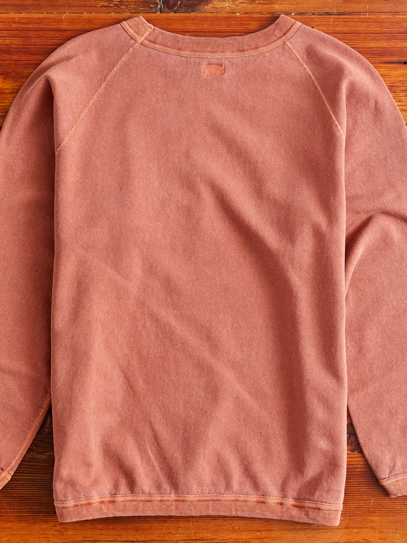 Pigment Dyed French Terry Sweatshirt in Brick Red