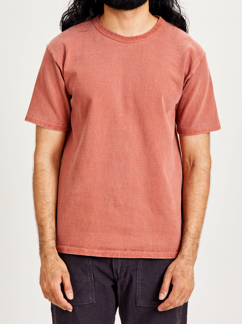 Stand Wheeler Pigment-Dyed T-Shirt in Brick Red