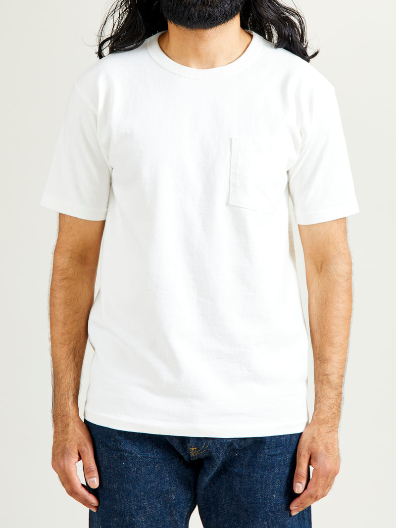 Stand Wheeler Pocket T-Shirt in Off White