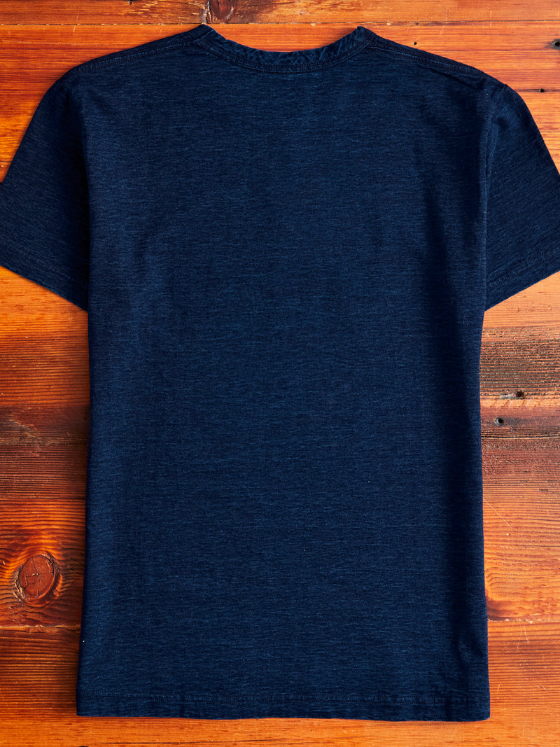 Yarn Dyed Knit T-Shirt in Deep Indigo