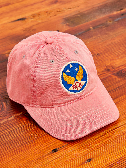 Twill Baseball Cap in Faded Red