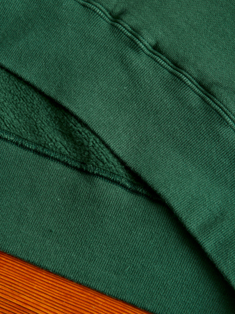 Japan-Made Fleece Hoodie in Green