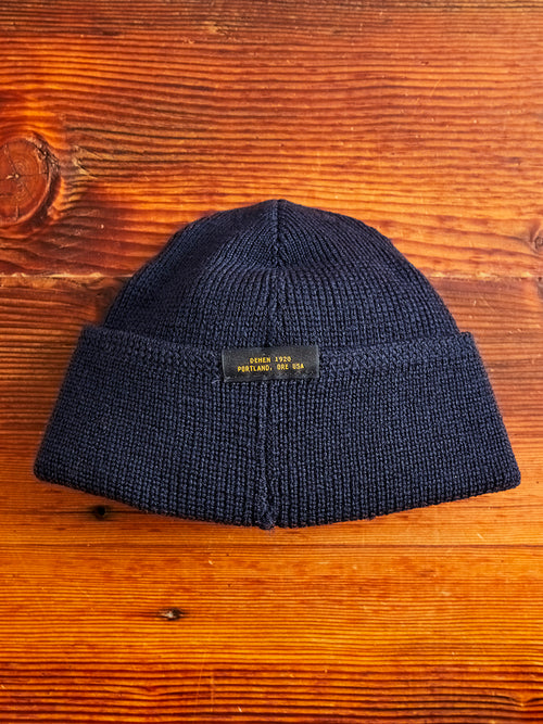 Wool Knit Watch Cap in Dark Navy