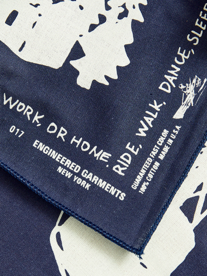 Printed Bandana in Navy Outdoors