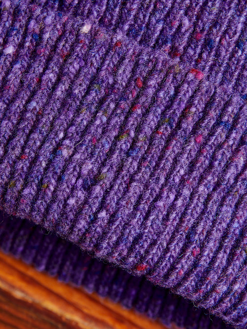 "Out of the Blue" Wool Beanie in Purple Dream