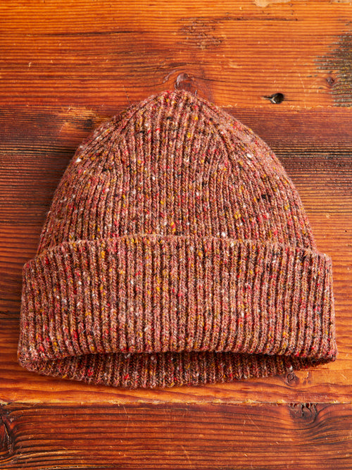 "Out of the Blue" Wool Beanie in Reddish