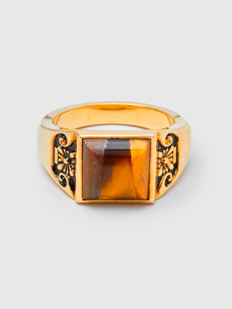 Collegiate Ring in Gold/Tiger Eye