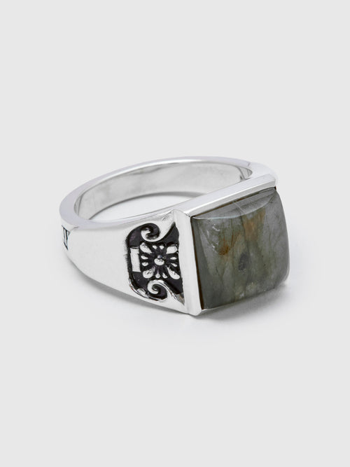 Collegiate Ring in Silver/Labradorite