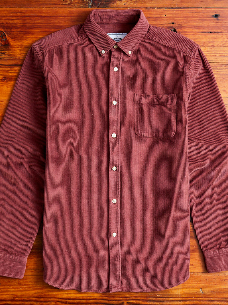 Lobo Button-Up Shirt in Bordeaux