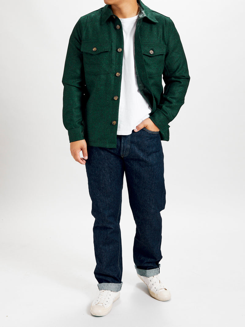 Wool Field Overshirt in Green