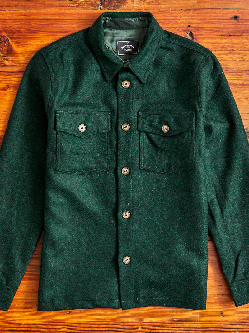 Wool Field Overshirt in Green