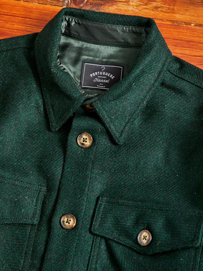 Wool Field Overshirt in Green