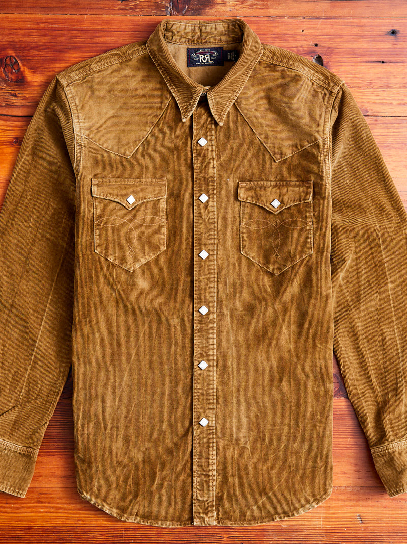 Buffalo Western Corduroy Workshirt in Faded Tan