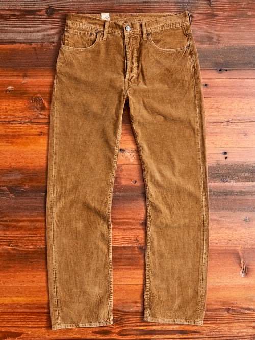 "Ro-Buck" Straight Fit Corduroy Pants in Tan