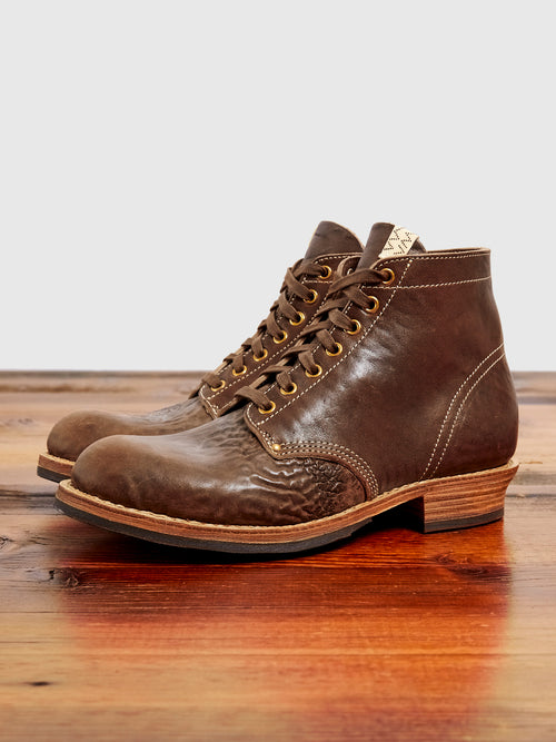 Horsehide Brigadier Boots-Folk in Dark Brown