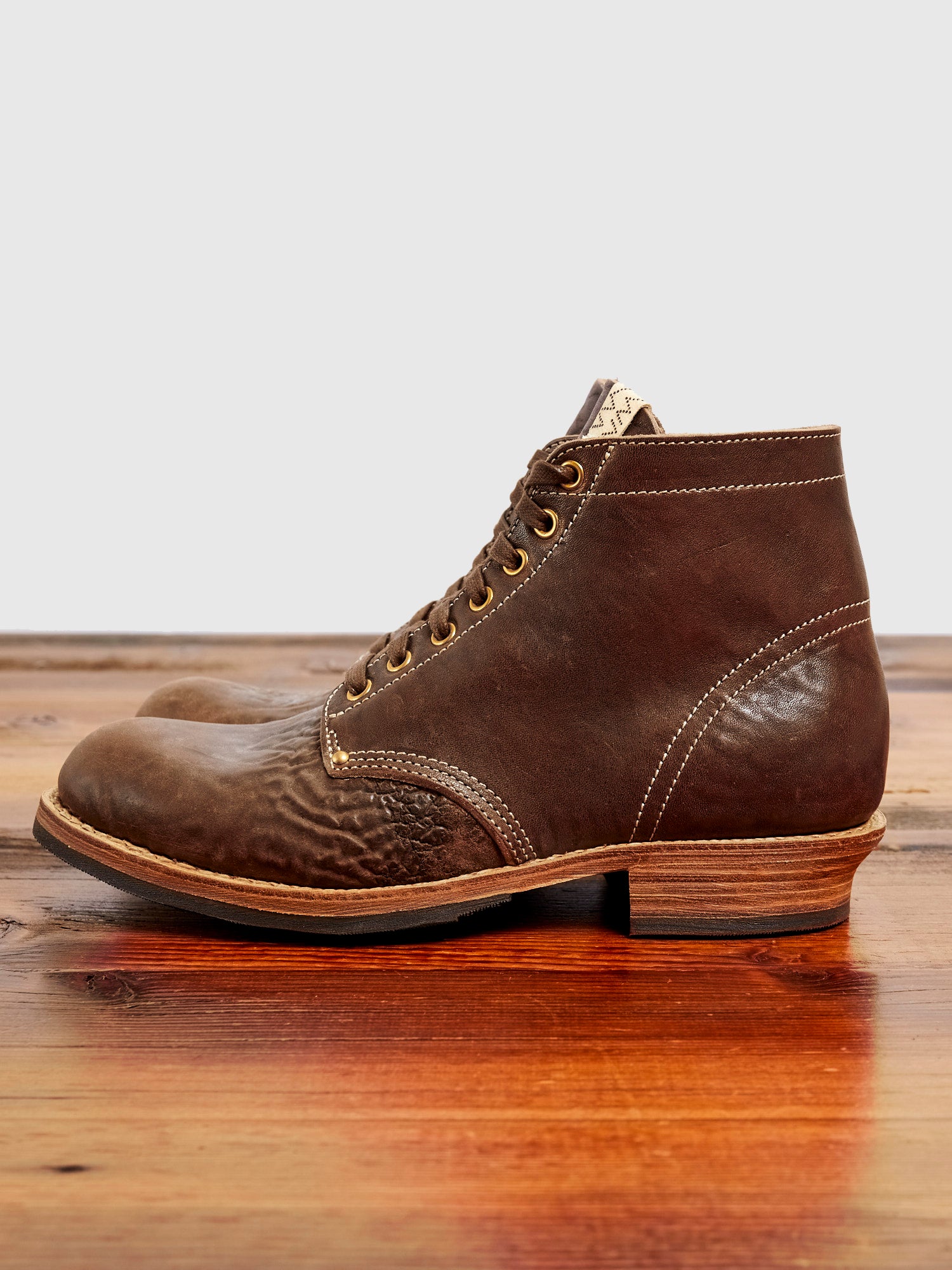 Horsehide Brigadier Boots-Folk in Dark Brown – Blue Owl Workshop