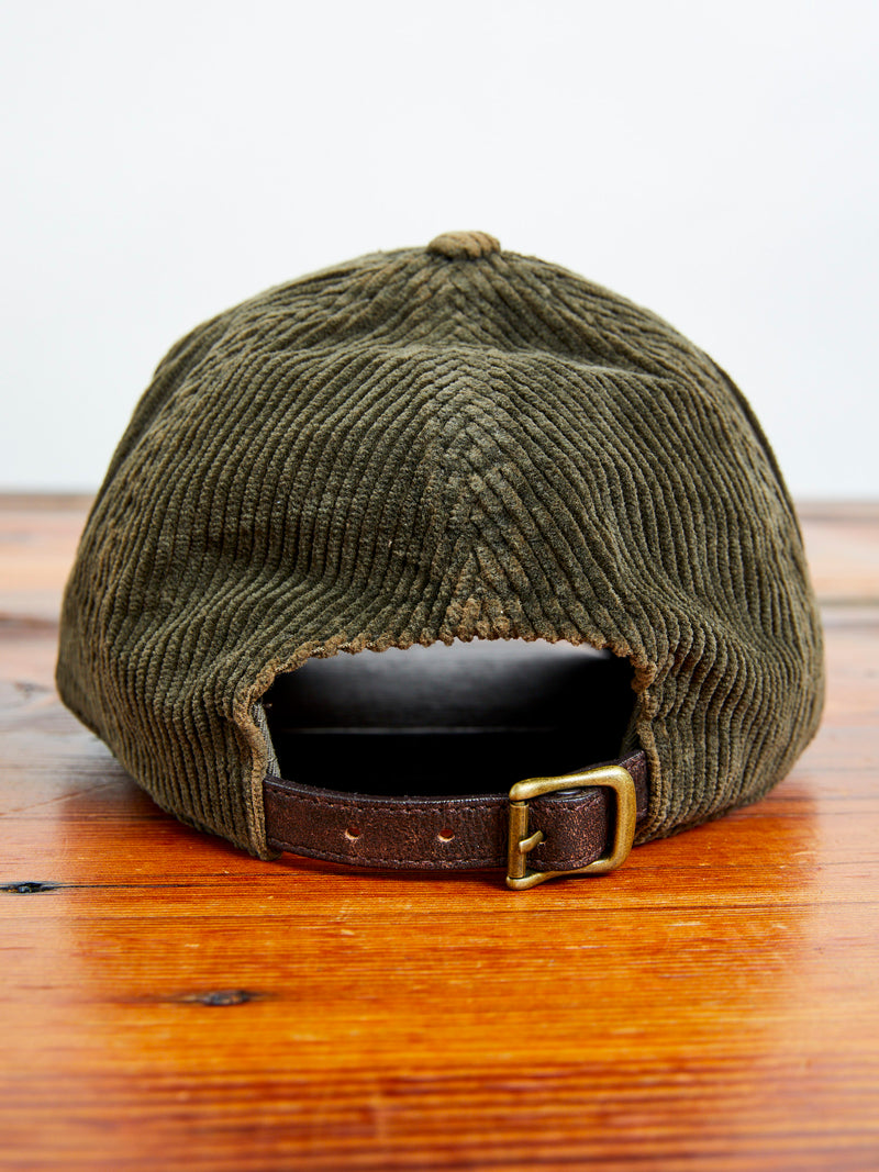 Dog Patch Corduroy Baseball Cap in Moss Green