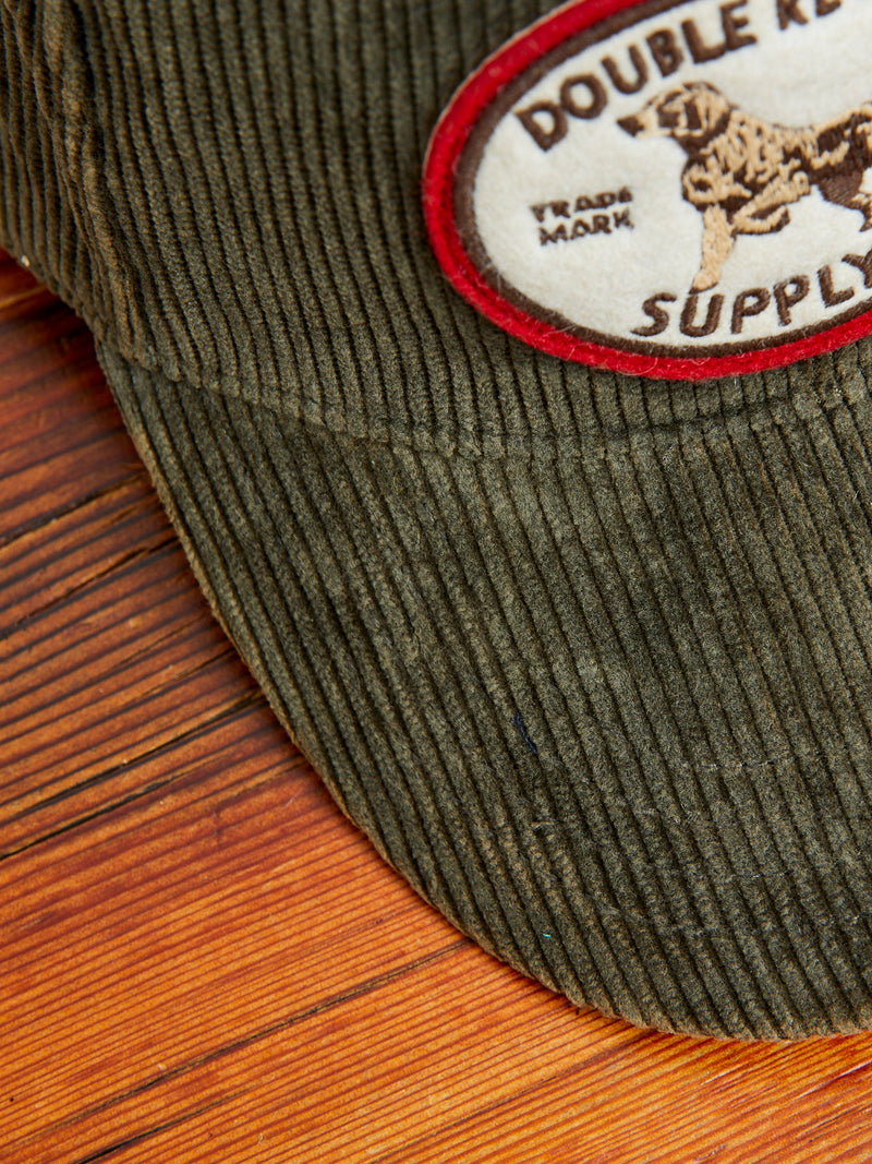 Dog Patch Corduroy Baseball Cap in Moss Green