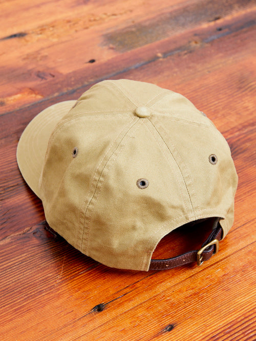 Flat Twill Anglers Baseball Cap in Khaki