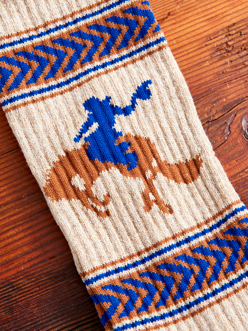 Recycled Cotton Camp Socks in Bucking Bronc